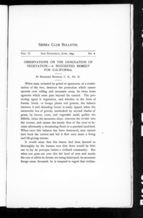 Sierra Club Bulletin 1899 Vol 2 No 6 June cover